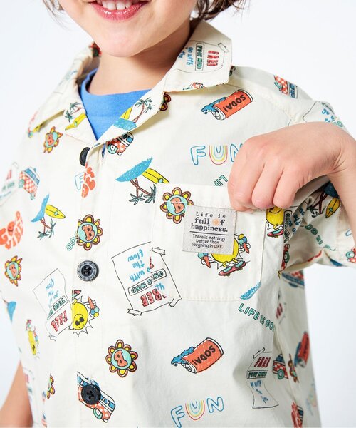 BREEZE(ブリーズ)の「3柄オープンカラーシャツ(シャツ/ブラウス・キッズ・レインボー/キナリ/インディゴブルー・120/110/140/90/130/100/80)」の18枚目の写真