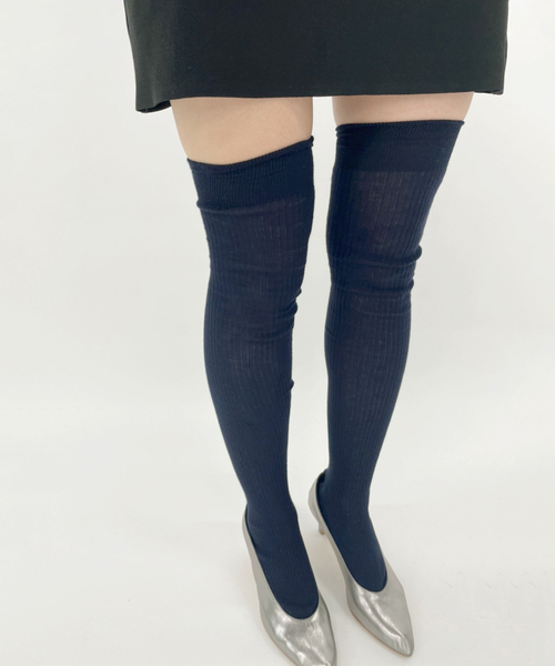 Bresciani（ブレシアニ）の「【BRESCIANI/ブレッシアーニ】コットンリブ ニーハイソックス（ソックス/靴下・レディース・レッド/ピンク/ネイビー・MEDIUM）」の2枚目の写真