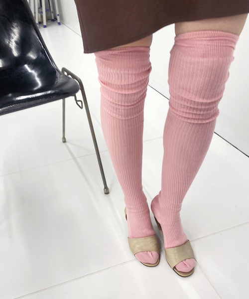 Bresciani（ブレシアニ）の「【BRESCIANI/ブレッシアーニ】コットンリブ ニーハイソックス（ソックス/靴下・レディース・レッド/ピンク/ネイビー・MEDIUM）」の3枚目の写真