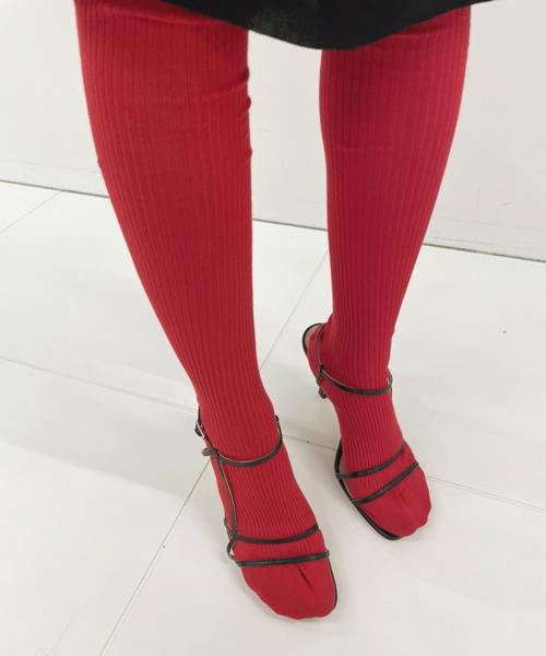 Bresciani（ブレシアニ）の「【BRESCIANI/ブレッシアーニ】コットンリブ ニーハイソックス（ソックス/靴下・レディース・レッド/ピンク/ネイビー・MEDIUM）」の6枚目の写真