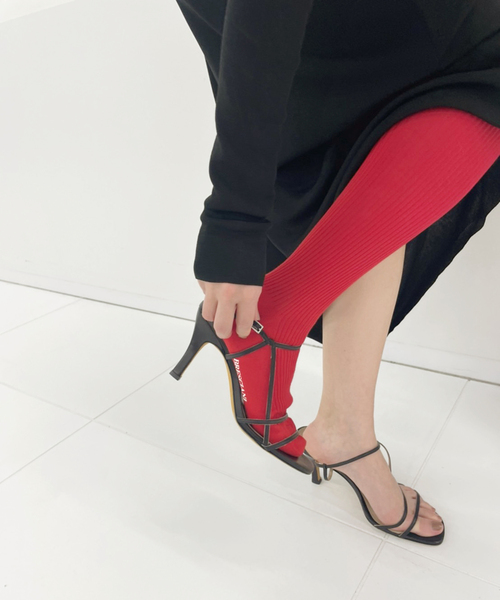 Bresciani（ブレシアニ）の「【BRESCIANI/ブレッシアーニ】コットンリブ ニーハイソックス（ソックス/靴下・レディース・レッド/ピンク/ネイビー・MEDIUM）」の4枚目の写真