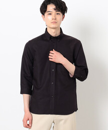 COMME　CA COMMUNE | ハードマンズリネン スーピマコットン ７分袖 ボタンダウンシャツ(シャツ/ブラウス)