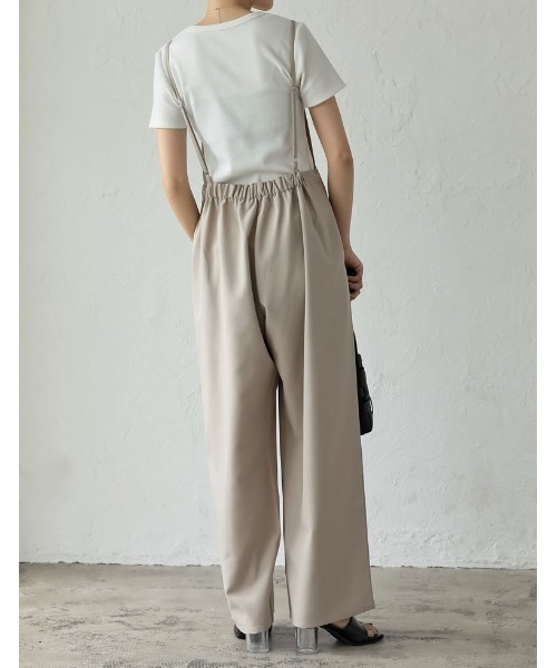 Re:EDIT（リエディ）の「[低身長サイズ有]リネンライクサロペット（サロペット/オーバーオール・レディース・ブラック/グレイッシュベージュ/ブラウン・LARGE/SHORT/MEDIUM）」の8枚目の写真