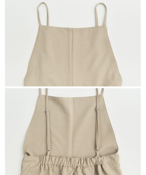 Re:EDIT（リエディ）の「[低身長サイズ有]リネンライクサロペット（サロペット/オーバーオール・レディース・ブラック/グレイッシュベージュ/ブラウン・LARGE/SHORT/MEDIUM）」の9枚目の写真