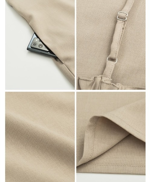 Re:EDIT（リエディ）の「[低身長サイズ有]リネンライクサロペット（サロペット/オーバーオール・レディース・ブラック/グレイッシュベージュ/ブラウン・LARGE/SHORT/MEDIUM）」の6枚目の写真