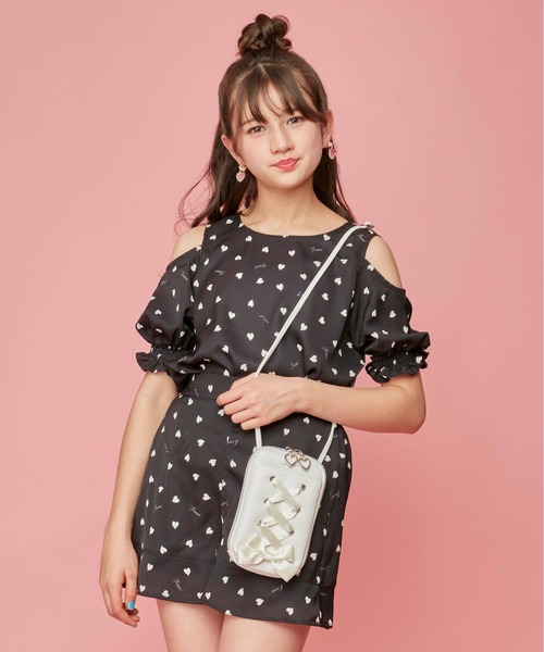 JENNI（ジェニィ）の「レースアップマルチショルダー（ショルダーバッグ・キッズ・ブラック/サックスブルー/オフホワイト・F）」の2枚目の写真