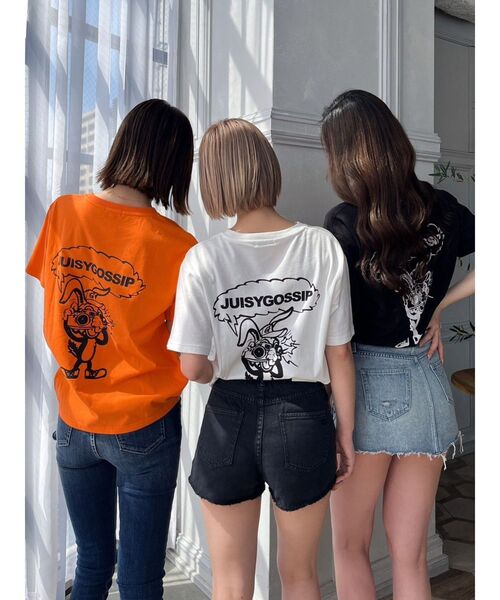 GYDA（ジェイダ）の「【WEB限定】PAPARAZZI BUNNY ロゴTシャツ（Tシャツ/カットソー・レディース・ブラック/オフホワイト/オレンジ・FREE）」の16枚目の写真