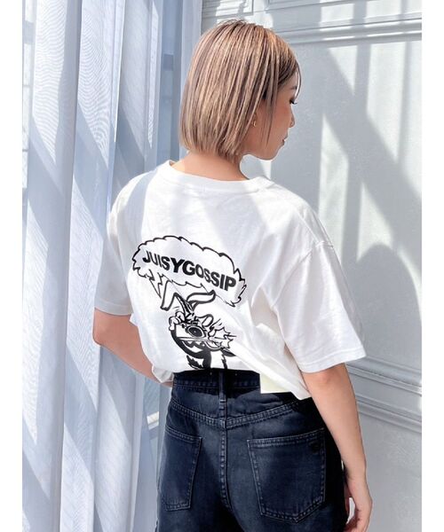GYDA（ジェイダ）の「【WEB限定】PAPARAZZI BUNNY ロゴTシャツ（Tシャツ/カットソー・レディース・ブラック/オフホワイト/オレンジ・FREE）」の11枚目の写真