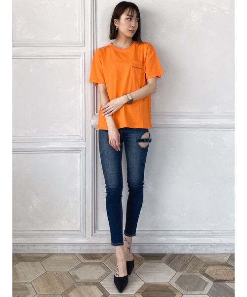 GYDA（ジェイダ）の「【WEB限定】PAPARAZZI BUNNY ロゴTシャツ（Tシャツ/カットソー・レディース・ブラック/オフホワイト/オレンジ・FREE）」の21枚目の写真