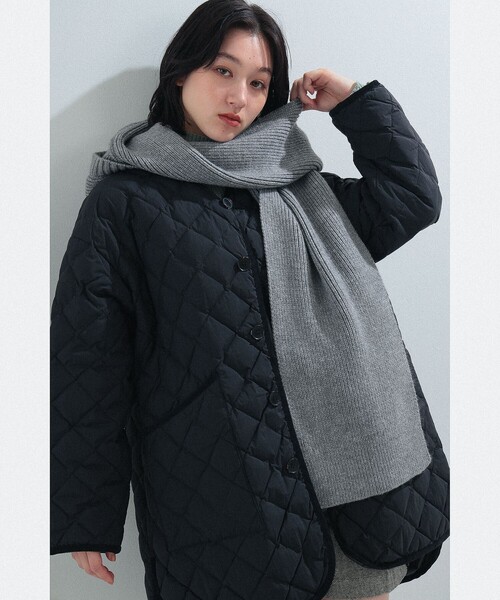 Ray BEAMS（レイビームス）の「Ray BEAMS / フード リブ マフラー（マフラー・レディース・ブラック/グレー・ONE SIZE）」の13枚目の写真