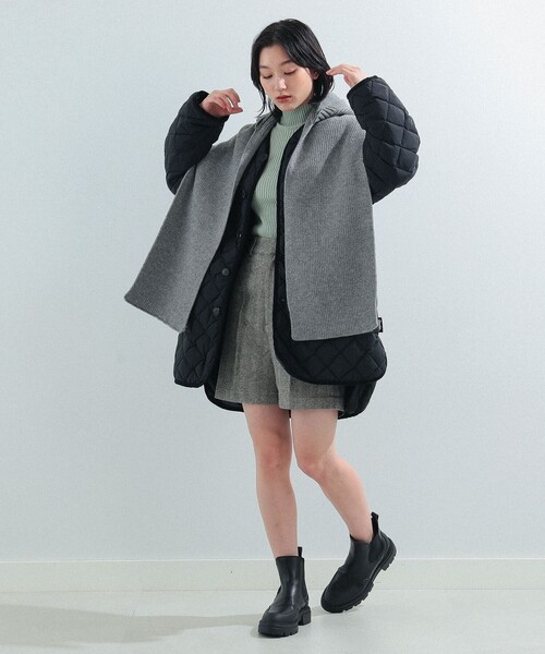 Ray BEAMS（レイビームス）の「Ray BEAMS / フード リブ マフラー（マフラー・レディース・ブラック/グレー・ONE SIZE）」の14枚目の写真