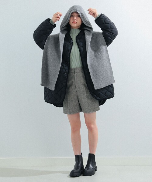 Ray BEAMS（レイビームス）の「Ray BEAMS / フード リブ マフラー（マフラー・レディース・ブラック/グレー・ONE SIZE）」の16枚目の写真