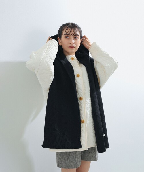 Ray BEAMS（レイビームス）の「Ray BEAMS / フード リブ マフラー（マフラー・レディース・ブラック/グレー・ONE SIZE）」の19枚目の写真