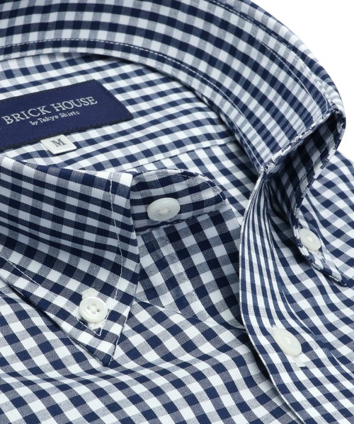 TOKYO SHIRTS（トウキョウシャツ）の「形態安定ノーアイロン ボタンダウン 半袖ビジネスワイシャツ（ビジネスシャツ・メンズ・ネイビー・首回り42cm/首回り37cm/首回り39cm/首回り41cm/首回り43cm）」の4枚目の写真