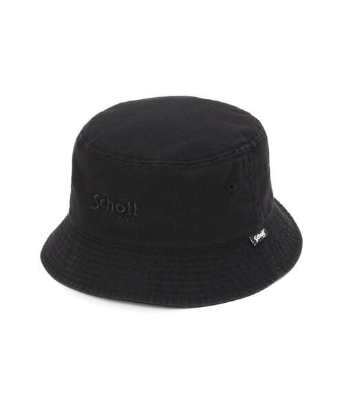 schott（ショット）の「Schott/ショット/TWILL BUCKET HAT/ツイル バケットハット（ハット・メンズ・ブラック/ベージュ/ブラック系その他・F）」の3枚目の写真
