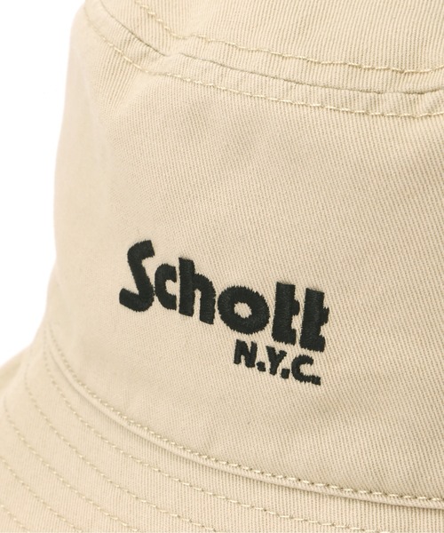 schott（ショット）の「Schott/ショット/TWILL BUCKET HAT/ツイル バケットハット（ハット・メンズ・ブラック/ベージュ/ブラック系その他・F）」の8枚目の写真