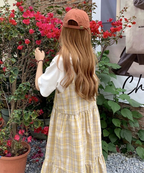 LYEON（リヨン）の「スクエアチェックワンピース（ワンピース・レディース・サックスブルー/イエロー・FREE）」の6枚目の写真