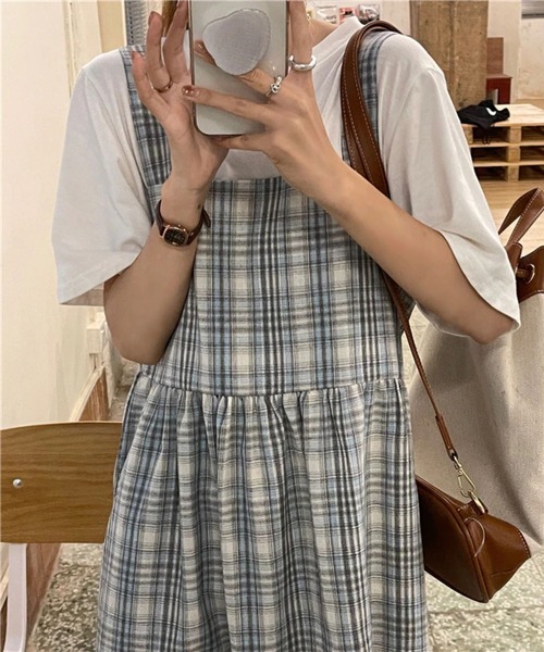 LYEON（リヨン）の「スクエアチェックワンピース（ワンピース・レディース・サックスブルー/イエロー・FREE）」の21枚目の写真