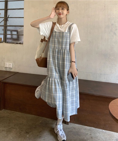 LYEON（リヨン）の「スクエアチェックワンピース（ワンピース・レディース・サックスブルー/イエロー・FREE）」の15枚目の写真