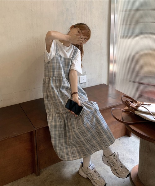 LYEON（リヨン）の「スクエアチェックワンピース（ワンピース・レディース・サックスブルー/イエロー・FREE）」の16枚目の写真