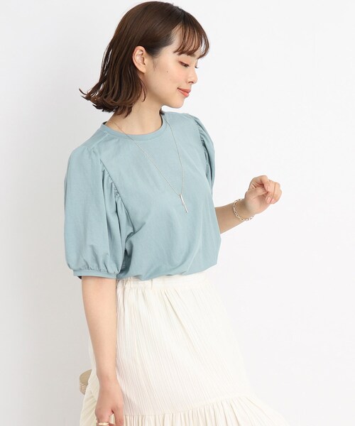 DRESKIP(ドレスキップ)の「◆【接触冷感】大人なゆるっと感 パワショル トップス(Tシャツ/カットソー・レディース・ライトブルー/ブラック/ピンク系/ライトベージュ・02/03/04)」の1枚目の写真