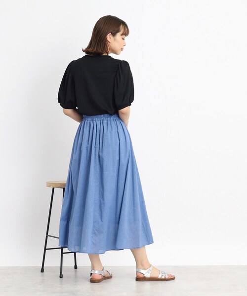 DRESKIP(ドレスキップ)の「◆【接触冷感】大人なゆるっと感 パワショル トップス(Tシャツ/カットソー・レディース・ライトブルー/ブラック/ピンク系/ライトベージュ・02/03/04)」の5枚目の写真