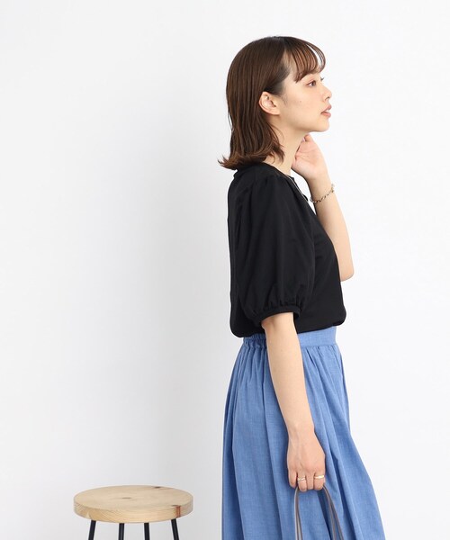 DRESKIP(ドレスキップ)の「◆【接触冷感】大人なゆるっと感 パワショル トップス(Tシャツ/カットソー・レディース・ライトブルー/ブラック/ピンク系/ライトベージュ・02/03/04)」の10枚目の写真
