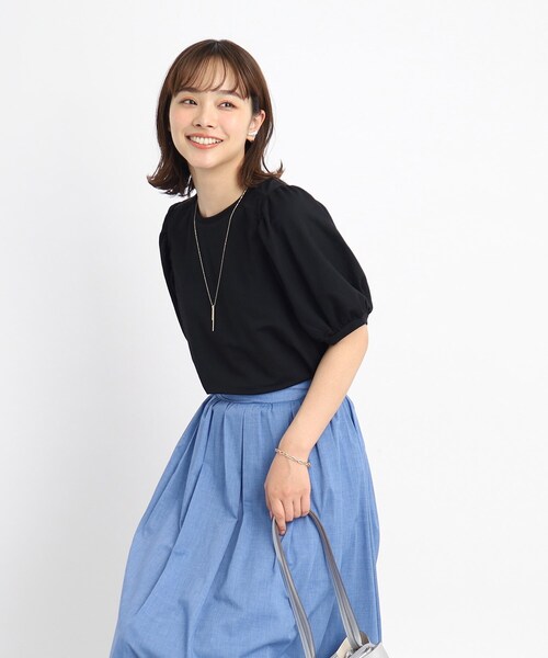 DRESKIP(ドレスキップ)の「◆【接触冷感】大人なゆるっと感 パワショル トップス(Tシャツ/カットソー・レディース・ライトブルー/ブラック/ピンク系/ライトベージュ・02/03/04)」の22枚目の写真
