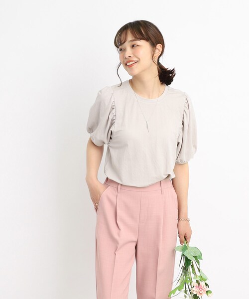 DRESKIP(ドレスキップ)の「◆【接触冷感】大人なゆるっと感 パワショル トップス(Tシャツ/カットソー・レディース・ライトブルー/ブラック/ピンク系/ライトベージュ・02/03/04)」の6枚目の写真