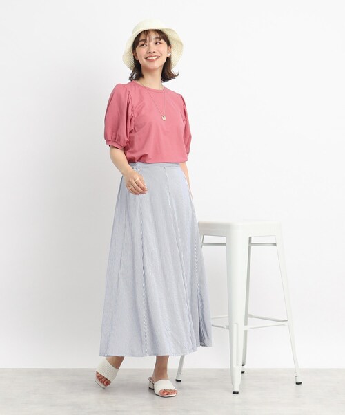 DRESKIP(ドレスキップ)の「◆【接触冷感】大人なゆるっと感 パワショル トップス(Tシャツ/カットソー・レディース・ライトブルー/ブラック/ピンク系/ライトベージュ・02/03/04)」の11枚目の写真
