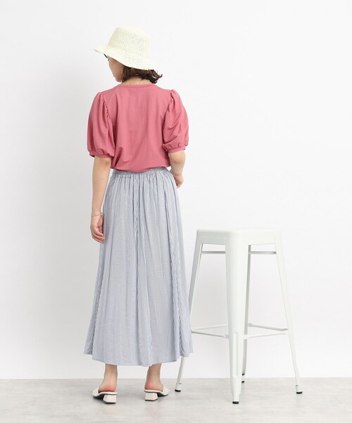 DRESKIP(ドレスキップ)の「◆【接触冷感】大人なゆるっと感 パワショル トップス(Tシャツ/カットソー・レディース・ライトブルー/ブラック/ピンク系/ライトベージュ・02/03/04)」の15枚目の写真