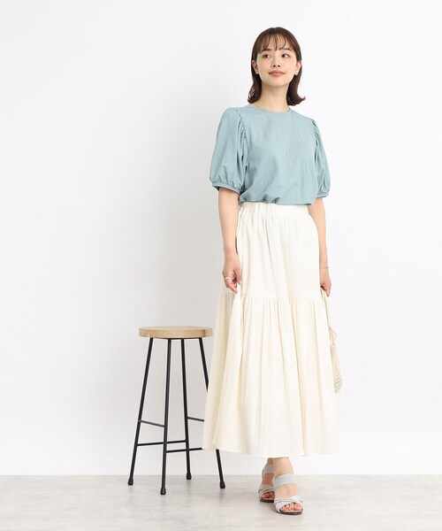 DRESKIP(ドレスキップ)の「◆【接触冷感】大人なゆるっと感 パワショル トップス(Tシャツ/カットソー・レディース・ライトブルー/ブラック/ピンク系/ライトベージュ・02/03/04)」の9枚目の写真