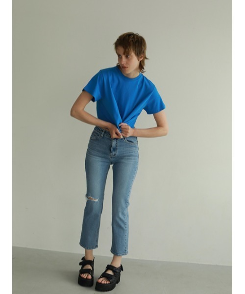 AMAIL(アマイル)の「Straight type denim(デニムパンツ・レディース・ブルー・S/M)」の3枚目の写真