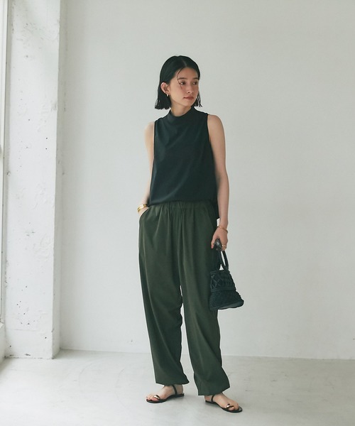 RIVE DROITE（リヴドロワ）の「Trip by RIVE DROITE/ギャザーワイドパンツ（その他パンツ・レディース・ブラック/カーキ・FREE）」の9枚目の写真