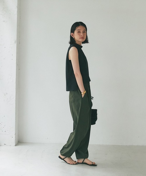 RIVE DROITE（リヴドロワ）の「Trip by RIVE DROITE/ギャザーワイドパンツ（その他パンツ・レディース・ブラック/カーキ・FREE）」の10枚目の写真