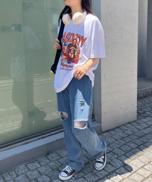 CLEA（クレア）の「ダメージクラッシュワイドデニムパンツ（デニムパンツ・レディース・ブルー/ブラック・M/L）」の13枚目の写真