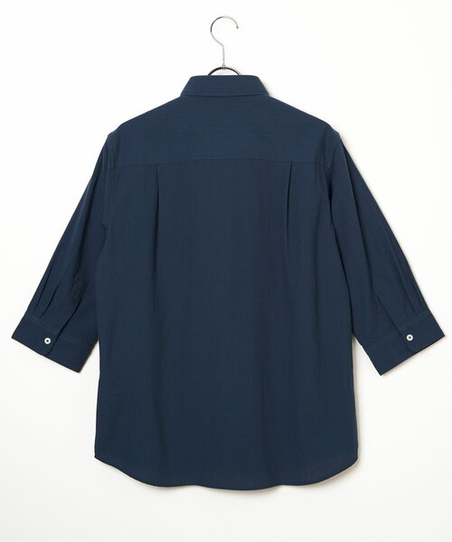 ikka（イッカ）の「7分袖楊柳パイピングシャツ（シャツ/ブラウス・メンズ・ワイン/ネイビー/グリーン・S/M/L/XL）」の14枚目の写真