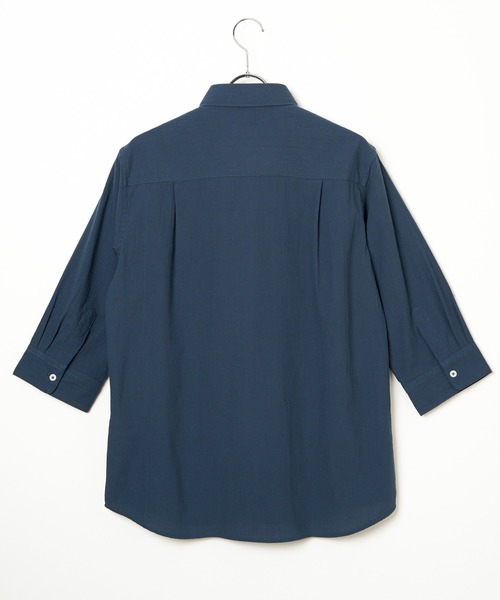 ikka（イッカ）の「7分袖楊柳パイピングシャツ（シャツ/ブラウス・メンズ・ワイン/ネイビー/グリーン・S/M/L/XL）」の16枚目の写真