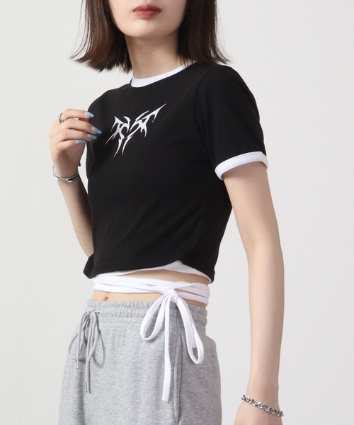 WAVE UNION★韓国 人気 Nymphs T-shirt black 半袖Tシャツ WAVE UNION☆韓国☆人気☆Nymphs short sleeve T-shirt 半袖T
