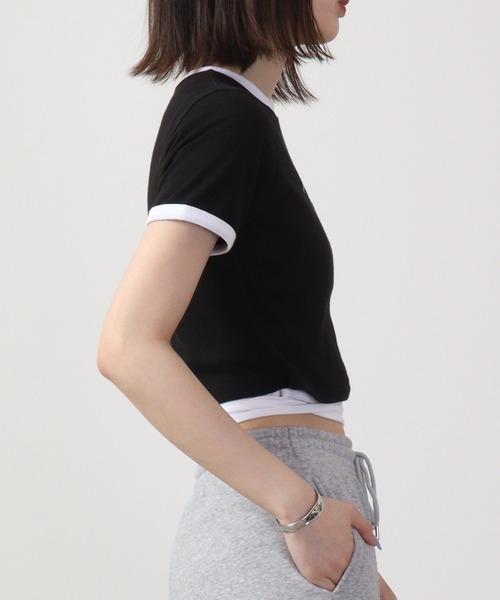 FUNALIVE(ファンアライブ)の「韓国製 ダークハートモチーフクロップド丈紐デザインTシャツ 半袖(Tシャツ/カットソー・レディース・ブラック/カーキ/ピンク/ホワイト・FREE)」の21枚目の写真