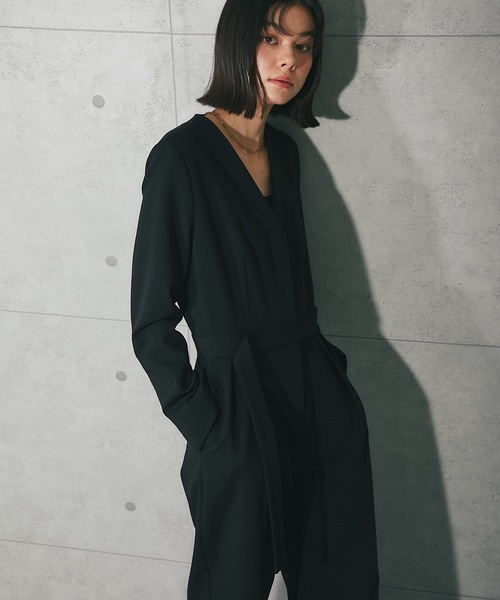 セール】長袖オールインワンパンツドレス（つなぎ/オールインワン