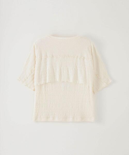 CITEN（シテン）の「＜CITEN＞レイヤード クリンプ トップ－ウォッシャブル－（Tシャツ/カットソー・レディース・オフホワイト/ブラック/ライトブルー・FREE）」の11枚目の写真