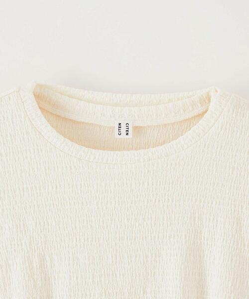 CITEN（シテン）の「＜CITEN＞レイヤード クリンプ トップ－ウォッシャブル－（Tシャツ/カットソー・レディース・オフホワイト/ブラック/ライトブルー・FREE）」の13枚目の写真