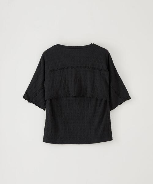 CITEN（シテン）の「＜CITEN＞レイヤード クリンプ トップ－ウォッシャブル－（Tシャツ/カットソー・レディース・オフホワイト/ブラック/ライトブルー・FREE）」の18枚目の写真