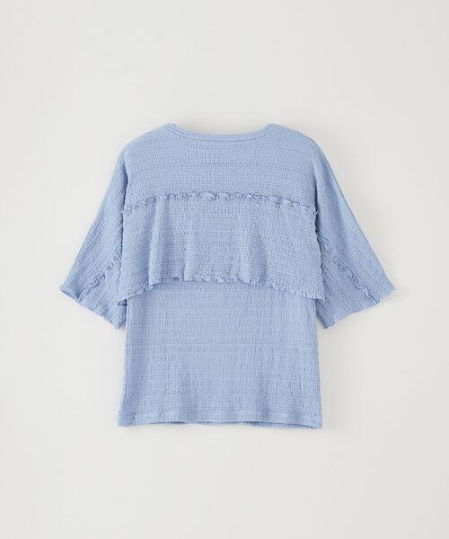 CITEN（シテン）の「＜CITEN＞レイヤード クリンプ トップ－ウォッシャブル－（Tシャツ/カットソー・レディース・オフホワイト/ブラック/ライトブルー・FREE）」の21枚目の写真
