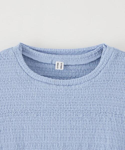 CITEN（シテン）の「＜CITEN＞レイヤード クリンプ トップ－ウォッシャブル－（Tシャツ/カットソー・レディース・オフホワイト/ブラック/ライトブルー・FREE）」の22枚目の写真