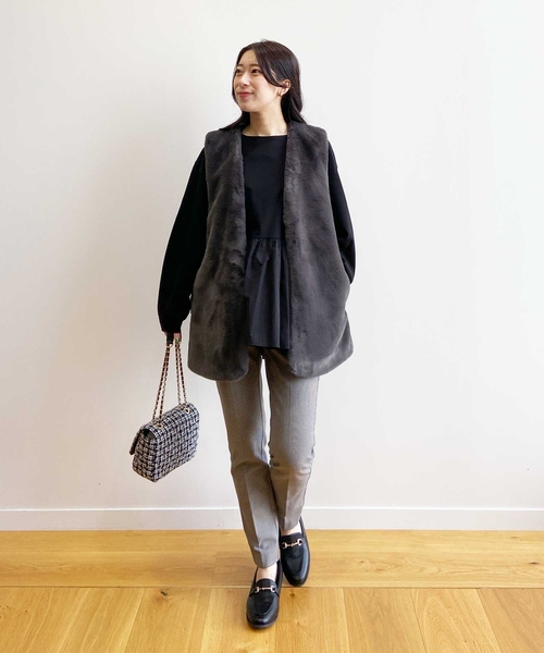 OPAQUE.CLIP（オペークドットクリップ）の「◆【抗菌防臭加工/低反発/2cmヒール】ビット付きローファー（パンプス・レディース・ブラック/グレー/ダークブラウン・02/03/01）」の6枚目の写真