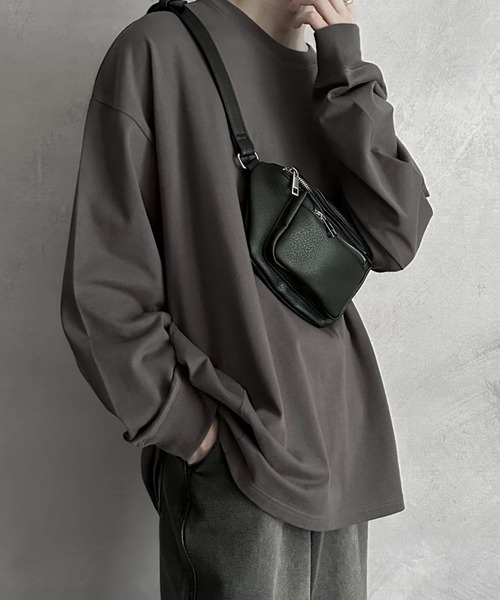 SERACE（セラス）の「【SERACE】Loose silhouette cotton long Tee / ルーズシルエットコットンロンT（Tシャツ/カットソー・メンズ・ブラック/アッシュブラウン/オフホワイト・L/M）」の10枚目の写真