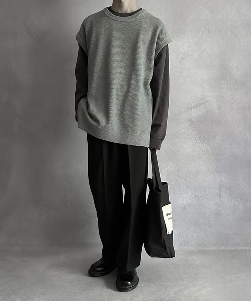 SERACE（セラス）の「【SERACE】Loose silhouette cotton long Tee / ルーズシルエットコットンロンT（Tシャツ/カットソー・メンズ・ブラック/アッシュブラウン/オフホワイト・L/M）」の14枚目の写真