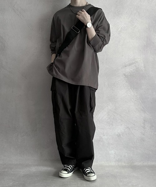SERACE（セラス）の「【SERACE】Loose silhouette cotton long Tee / ルーズシルエットコットンロンT（Tシャツ/カットソー・メンズ・ブラック/アッシュブラウン/オフホワイト・L/M）」の17枚目の写真
